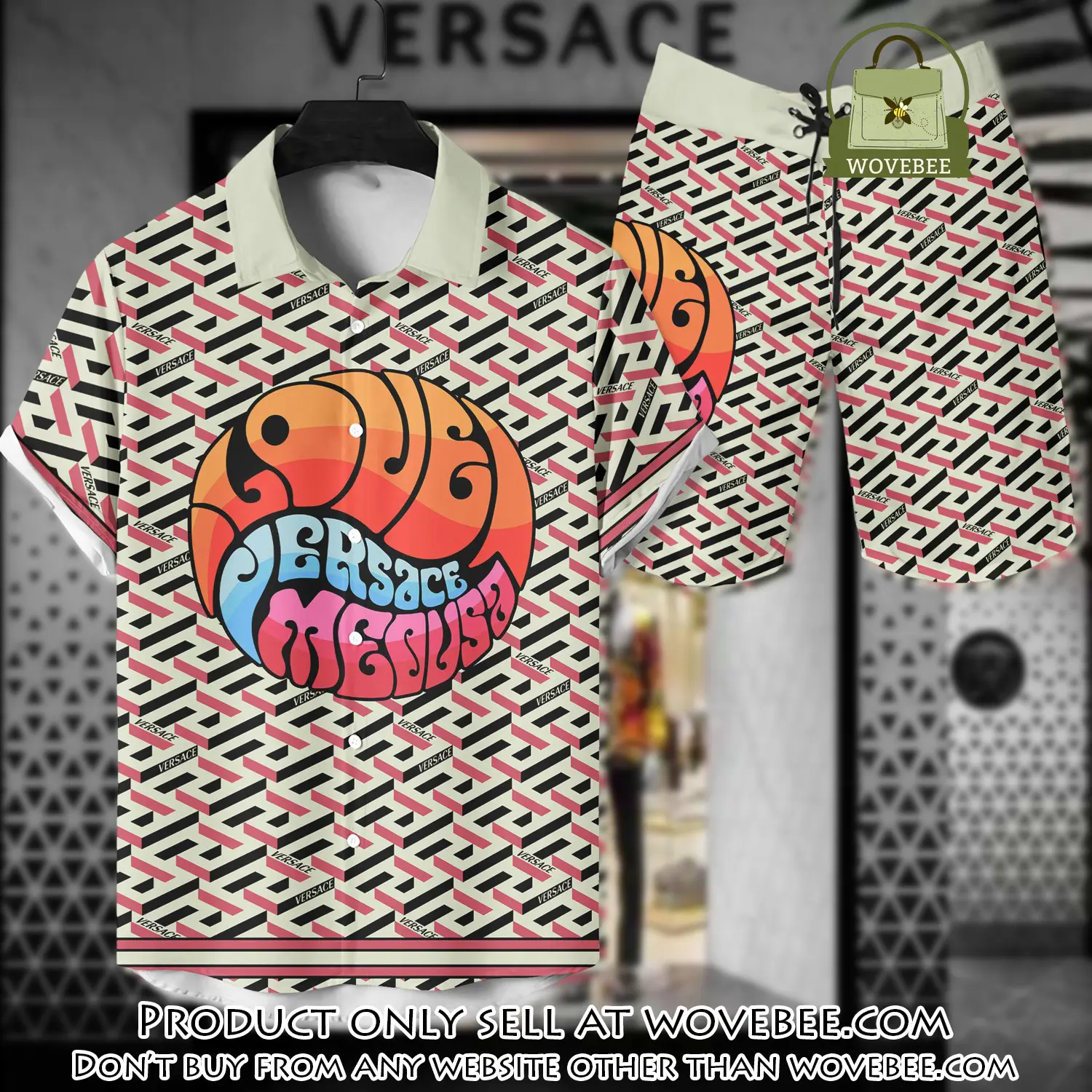 Versace luxury hawaiian shirt & short set lhs1208 wvb5129396